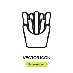 Poster - French Fries icon vector. Linear-style sign for mobile concept and web design. French Fries symbol illustration. Pixel vector graphics - Vector.