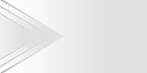 Wall Mural - white arrowhead triangle. gray gradient paper cut abstract background. design element for template, 