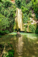 Wall Mural - Waterfall of Kalamaris, a natural reserve in Gialova region, Messinia prefecture, Peloponnese, Greece, Europe.