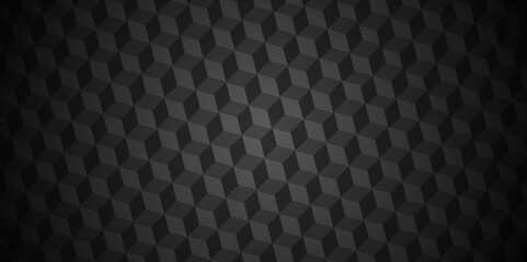  Black and gray geometric block cube structure mosaic and tile square background. Seamless geometric pattern abstract background. abstract cubes geometric wall or grid backdrop hexagon technology.