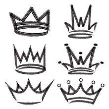 Collection Of Graffiti Spray Black Crown Symbol