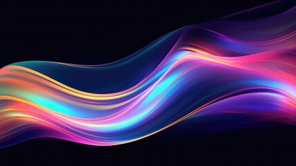 Wall Mural - holographic neon fluid waves