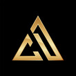 CD Letter Mark Logo, Triangle Shape Design