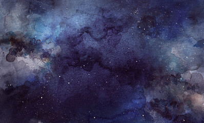 Wall Mural - cosmic illustration. beautiful colorful space background. watercolor cosmos