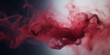 Red ink in water on dark blue and withe background