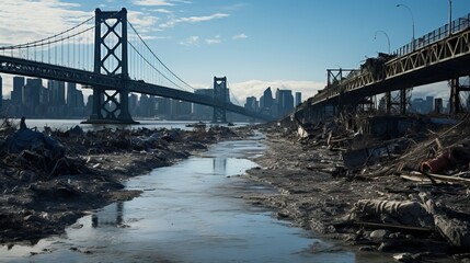 Poster - a bridge over a river