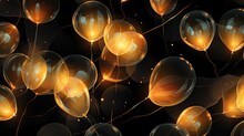  A Bunch Of Balloons Floating In The Air With A String Of Lights In The Middle Of The Balloon, And A String Of Lights In The Middle Of The Balloon.  Generative Ai