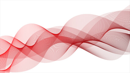 Wall Mural - Abstract colorful wave lines on white background for elements in concept business presentation, Brochure, Flyer, Science, Technology. Vector illustration