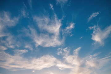 Wall Mural - sunset dramatic sky clouds with sunbeam