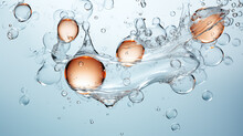 Transparent Orange Water Bubbles Against A White Background Graphic Element Or Symbol For Refreshment And Rejuvenation In The Wellness And Cosmetics Industry Advertising