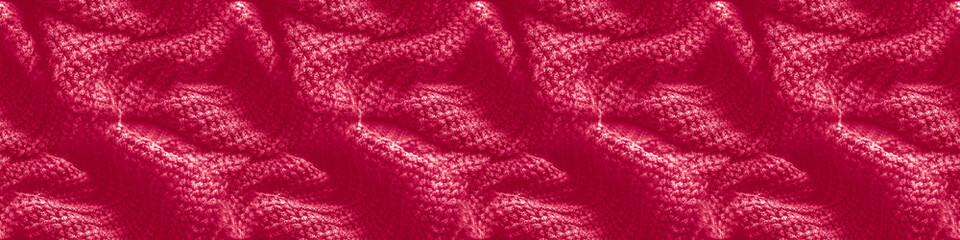 Wall Mural - Knitted Wool Texture. Pink Clothes Seamless.