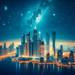 Dubai city skyline at night 4