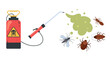Insect control bug cockroach, ant, tick, mosquito killer concept. Vector flat graphic design illustration
