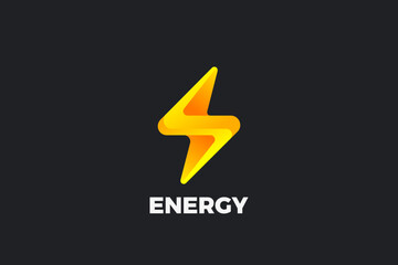 Poster - Energy Flash Lightning Bolt Logo Design Vector template. Power Battery Technology Logotype icon tech.