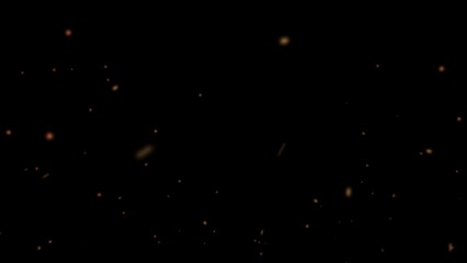 Wall Mural - Huge falling VFX dust particles Floating On Black Background. Dynamic Dust Particles Randomly Float In Space. Shimmering Glittering Dust Particles
