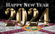 Happy New Year 2024 with Florida flag - Illustration,
2024 HAPPY NEW YEAR NUMERALS