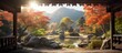 Autumn scenery of a hidden garden in Nam myeon Inje gun Gangwon do Korea Copy space image Place for adding text or design