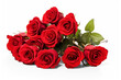 © Olha Vietrova - Red bunch bouquet of roses, isolated on transparent background, png file