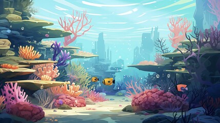 Wall Mural - underwater sea aquarium environment