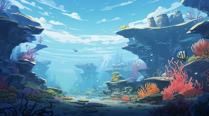 Wall Mural - underwater sea aquarium environment