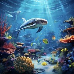 underwater sea aquarium environment