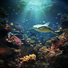 underwater sea aquarium environment