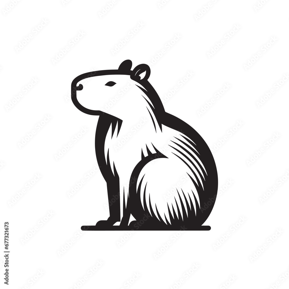 Capybara Vectorised Bitmap Capybara logo for graphic design, capybara designs for prints and ...