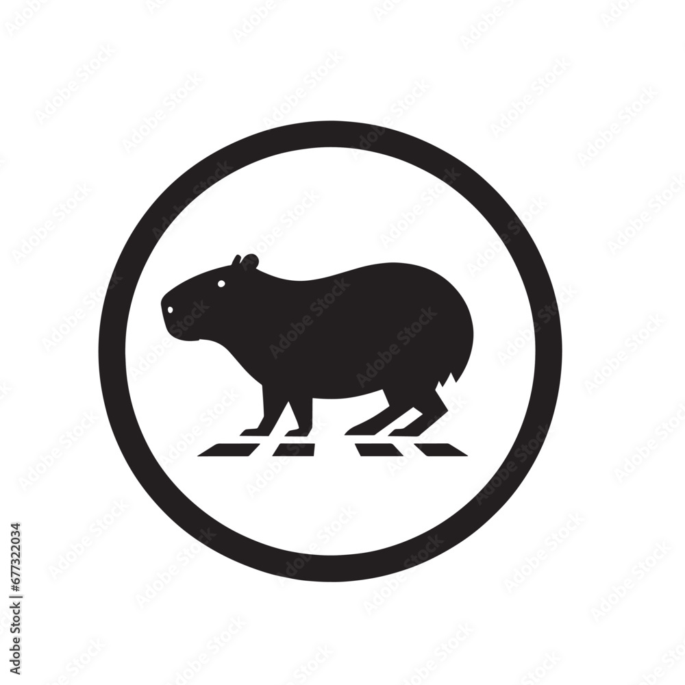 Capybara Vectorised Bitmap Image vectorielle Stock Capybara logo for graphic design, capybara ...