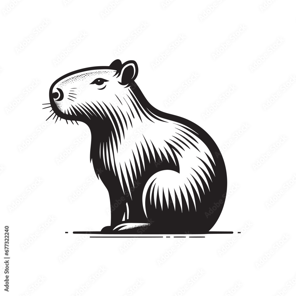 Capybara Vectorised Bitmap Capybara logo for graphic design, capybara designs for prints and ...