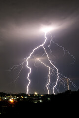 beautiful lightning bolt strike over kempton park, stunning and dangerous power energy that exists i