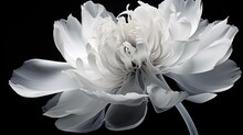  A White Flower On A Black Background With A Black Background And A White Flower On A Black Background With A Black Background.