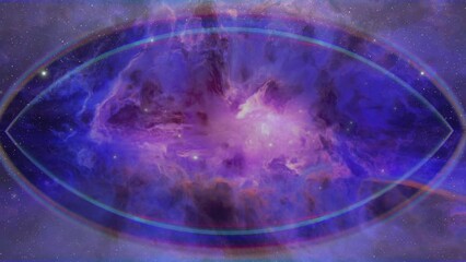 Wall Mural - looping animation of flying through glowing nebulae clouds and stars field. seamless loop galaxy exp