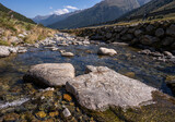 Fototapeta Desenie - Trisanna River in Tirol in Austria