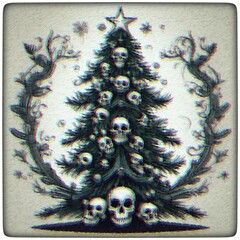 Wall Mural - Black Christmas (árbol postal).