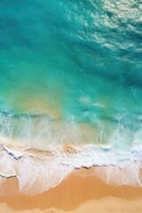 Wall Mural - Aerial view of beautiful sand beach with tide and colors. Abstract background.