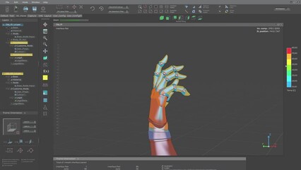 Creating a project of a robot hand using the modern software ui. System ui manufacturing a project of 3D robot limbs. Building a fully functional robot wrist using the project software ui. Engineering