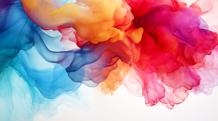 Wall Mural - ORNATE COLORFUL BRIGHT ABSTRACT SMOKE WITH CURLS. legal AI