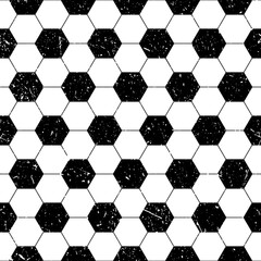Wall Mural - soccer ball seamless pattern. repeating black football print isolated on white background. repeated 