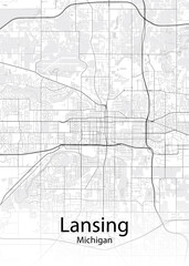 Wall Mural - Lansing Michigan minimalist map