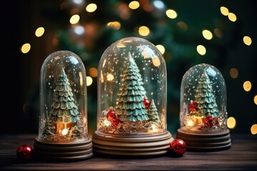 Wall Mural - Christmas holiday decor on the background of a Christmas tree, home comfort and holiday concept