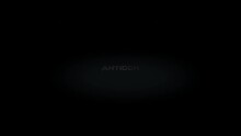 Antioch 3D Title Word Made With Metal Animation Text On Transparent Black