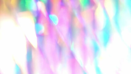 Wall Mural - Reflecting prism, Pastel unicorn colors pink purple and teal lights. Sparkle and shine holiday background