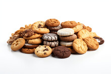 Assorted Cookies On White Background - Isolated