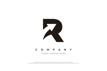 Poster - Initial Letter R Arrow Logo Design Vector