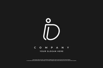 Canvas Print - Initial Letter ID Logo or DI Logo Design Vector