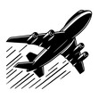 Airplane Flying Logo Monochrome Design Style