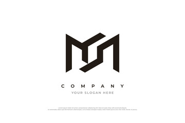 Initial Letter MS Logo or SM Monogram Logo Design Vector