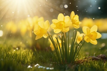 yellow flowers in the grass