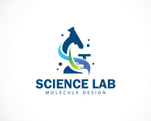 science lab logo creative genetics design concept molecule icon
