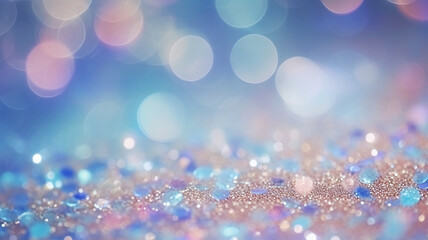 Wall Mural - Abstract glitter lights background blurred bokeh